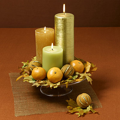 Thanksgiving Day Centerpieces Candle Decorations